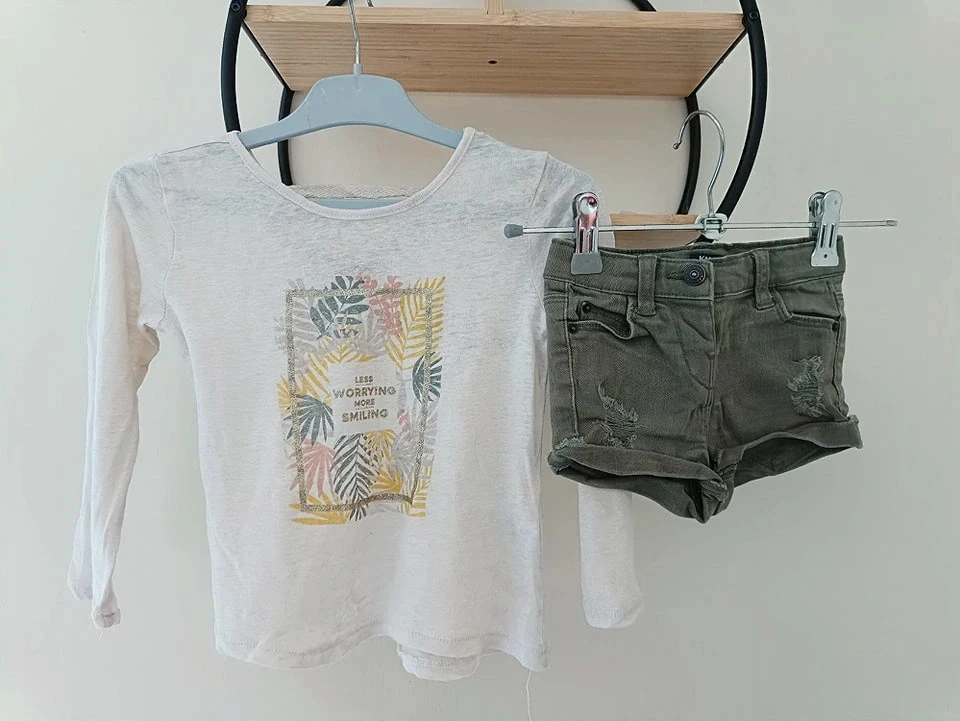 23-24 mois 2 ans ensemble teeshirt Tape à l'oeil et short kiabi
